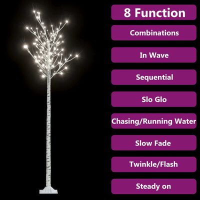 vidaXL Ziemassvētku koks, 200 LED, vēsi balta gaisma, 2,2 m