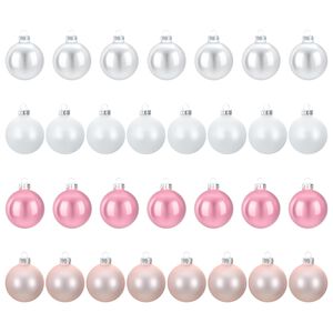 vidaXL Ziemassvētku bumbu komplekts 30 gab. Rozā un balts 6 cm