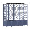 vidaXL Pacelta gulta ar treliem un jumtu Pelēka 204 x 40 x 138 cm PP