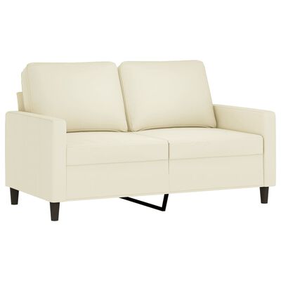 vidaXL divdaļīgs dīvānu komplekts ar spilveniem, krēmkrāsas samts