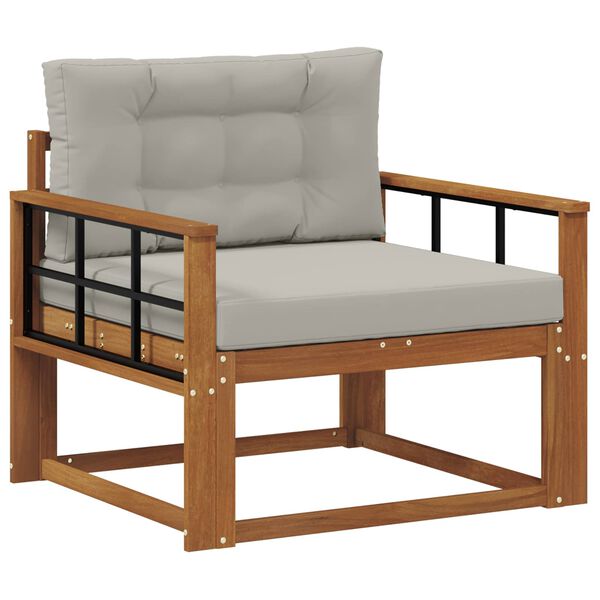 vidaXL Āra vidējā dīvāns Cietā akācijas koks Dabiska