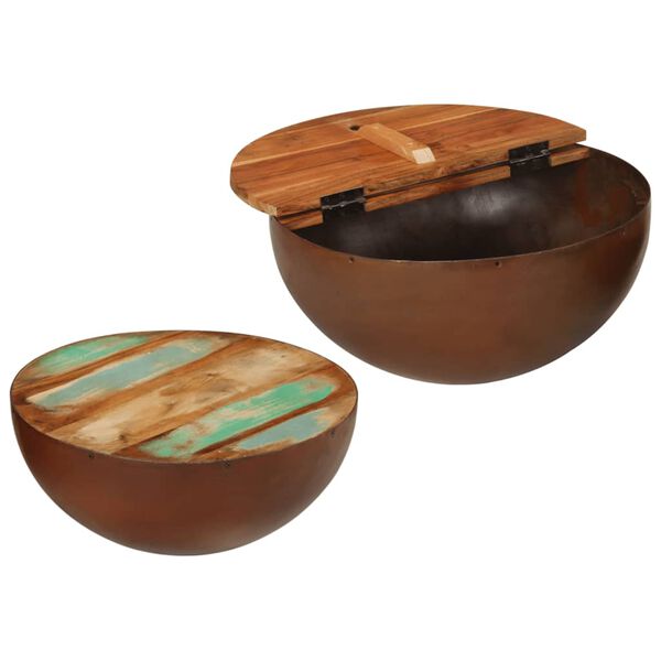 vidaXL Bļodas formas kafijas galdiņi 2 gab. Reģenerēts masīvkoks