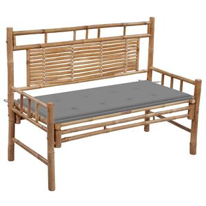 vidaXL dārza sols ar matraci, 120 cm, bambuss