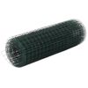 vidaXL stiepļu žogs, tērauds ar PVC pārklājumu, 25x0,5 m, zaļ&scaron;