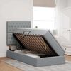 vidaXL Gulta ar uzglabā&scaron;anas vietu un LED Gai&scaron;i pelēks 90 x 190 cm