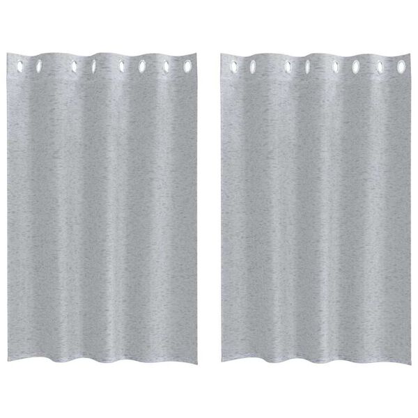 vidaXL Voile aizkaris 2 pcs Tumši pelēks 140 x 140 cm Poliesters