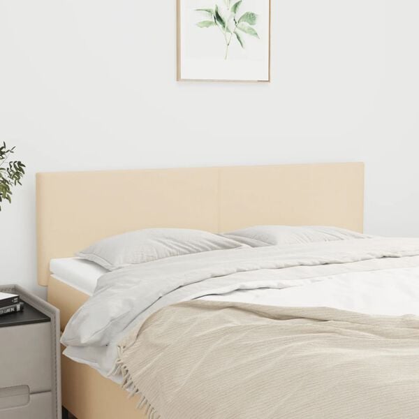 vidaXL gultas galvgaļi, krēmkrāsas, 144x5x78/88 cm, audums