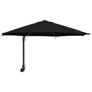 vidaXL Dārza parasols Melna 248 x 248 x 148 cm Poliesters un tērauds