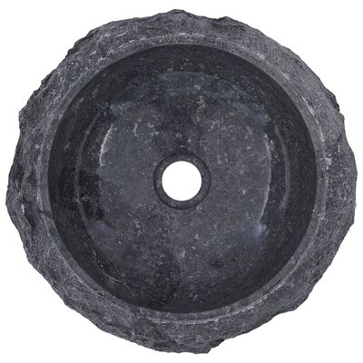 vidaXL izlietne, Ø40x12 cm, pelēks marmors
