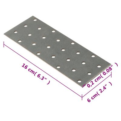vidaXL perforētas plāksnes, 40 gab., 2 mm, 160x60 mm, cinkots tērauds