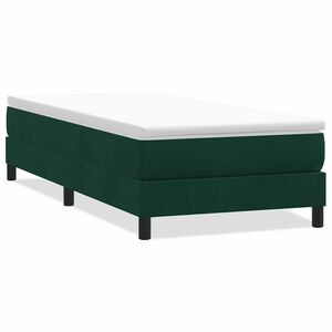 vidaXL Box Spring Gulta bez matrača Tum&scaron;i zaļa 80x210 cm samts