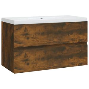 vidaXL skapītis ar iebūvētu izlietni, ozola krāsa, inženierijas koks