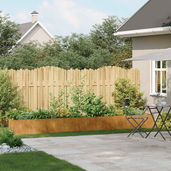 vidaXL puķu kaste, rūsas, 360x40x40 cm, izturīgs tērauds