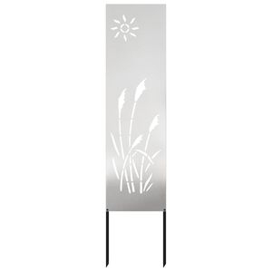 vidaXL Dārza privātuma ekrāns Sudraba 32 x 140 cm Nerūsējo&scaron;s tērauds