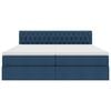 vidaXL Glabā&scaron;anas gulta ar matraci Zila 180 x 200 cm Mākslīgā āda