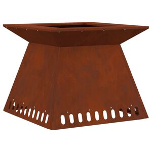 vidaXL Uguns bļoda Rūsa 60 x 60 x 50 cm Novecināts tērauds