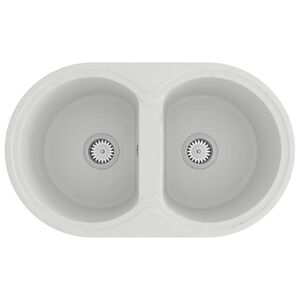 vidaXL Virtuves izlietne Balts 78 x 47 x 20.5 cm Granīts