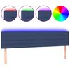 vidaXL gultas galvgalis ar LED, 200x5x78/88 cm, zils audums