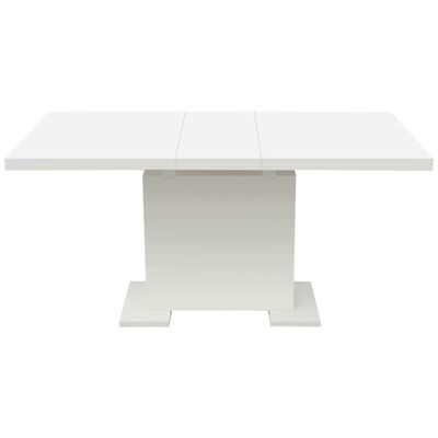 vidaXL izvelkams virtuves galds, spīdīgi balts