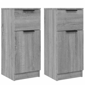 vidaXL kumodes, 2 gb., pelēka ozolkoka, 30x30x70 cm, inženierijas koks