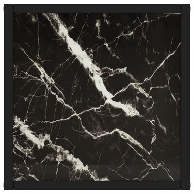 vidaXL kafijas galdiņš, 40x40x50 cm, melnbalts marmora raksts, stikls