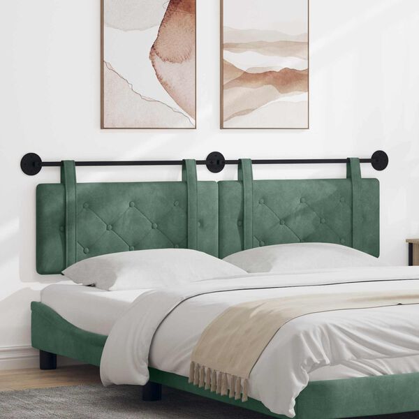 vidaXL Karājo&scaron;s galvgalis Jūras zaļa 190 x 55 x 5 cm Samts