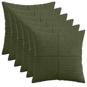 vidaXL Spilvenu pārvalks 6 pcs ALMELO Zaļa 30 x 30 cm kordurojs