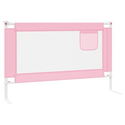 vidaXL bērnu gultas aizsargbarjera, rozā, 120x25 cm, audums