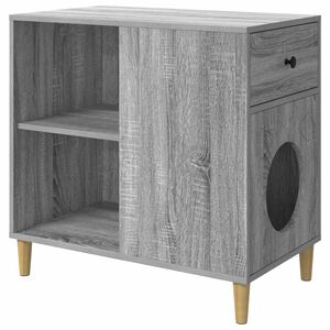vidaXL Kaķu māja Pelēks Sonoma 72 x 42,5 x 70 cm Inženierijas koks