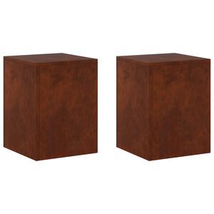 vidaXL Augu statīvs 2 pcs Rūsa 30 x 30 x 40 cm Novecināts tērauds