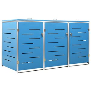 vidaXL 3-daļīga nojume atkritumu tvertnēm, 207x77,5x115 cm, tērauds