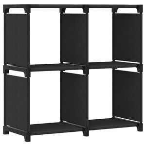 vidaXL plaukts, 4 kubveida nodalījumi, 69x30x72,5 cm, melns, audums