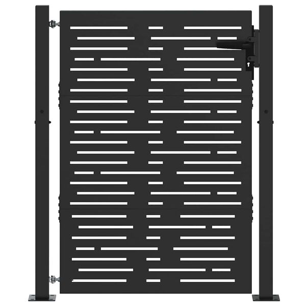 vidaXL Dārza vārti ar slēdzeni Melna 85 x 130 cm