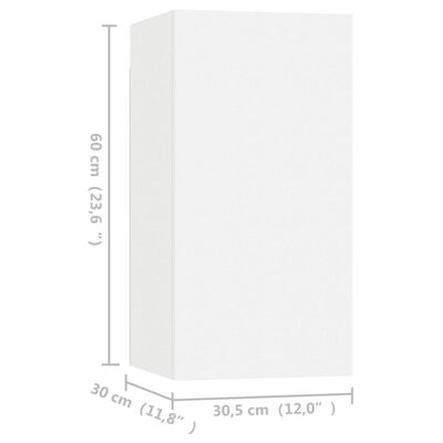 vidaXL TV skapīši, 2 gb., 30,5x30x60 cm, balti, skaidu plāksne