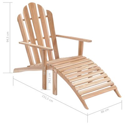 vidaXL Adirondaka dārza krēsls ar kāju balstu, tīkkoks