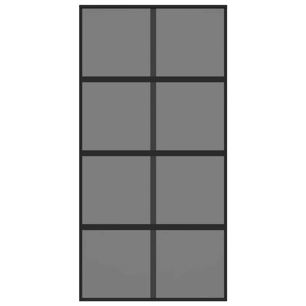 vidaXL bīdāmās durvis, melnas, 102,5x205 cm, rūdīts stikls, alumīnijs