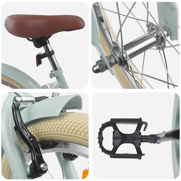 vidaXL Bērnu Velosipēds 18 Collas 5-7 gadiem Gai&scaron;i zaļa