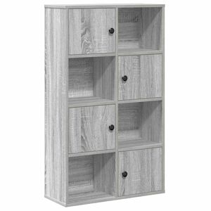 vidaXL grāmatu plaukts, pelēka koka, 60x24x101,5 cm, inženierijas koks
