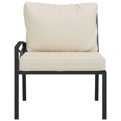 vidaXL dārza krēsli, smilškrāsas matrači, 2 gab., 62x75x79 cm, tērauds