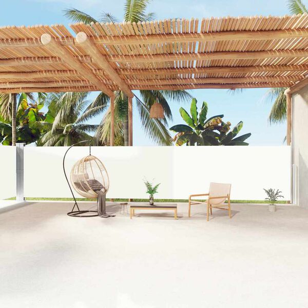 vidaXL izvelkama sānu markīze, krēmkrāsas, 160x1200 cm