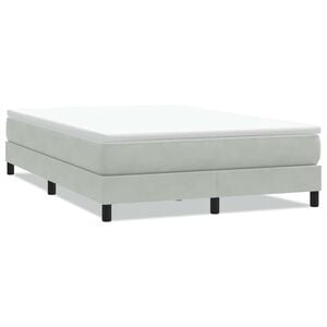 vidaXL Box Spring Gulta bez matrača Gai&scaron;i pelēka 140x220 cm samts
