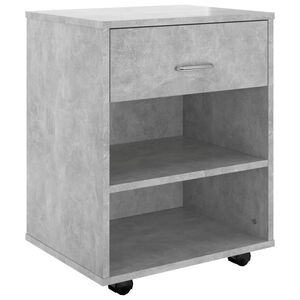vidaXL skapītis ar riteņiem betona pelēks 46x36x59cm inženierijas koks