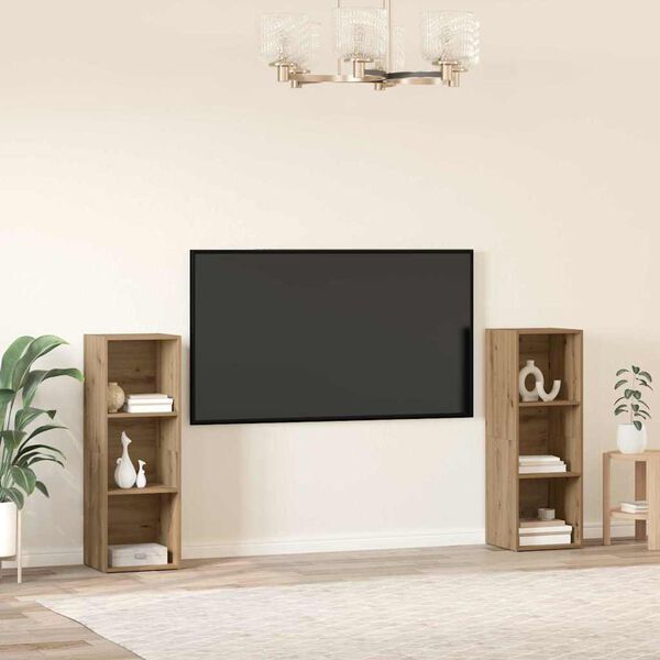 vidaXL TV skapī&scaron;u komplekts 2 pcs Artisānā ozols 107 x 35 x 37 cm