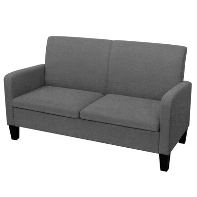 vidaXL dīvāns, divvietīgs, 135x65x76 cm, tumši pelēks