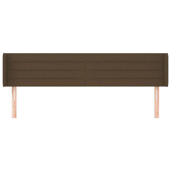 vidaXL galvgalis ar malām, 183x16x78/88 cm, tum&scaron;i brūns audums