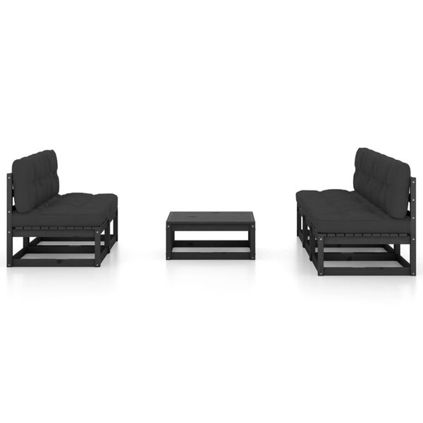 vidaXL 6-daļīgs dārza atpūtas mēbeļu komplekts ar matračiem, priede