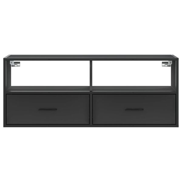 vidaXL TV skapītis, melns, 100x31x39,5 cm, inženierijas koks metāls