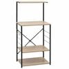 vidaXL virtuves plaukts, melns, ozola, 60x39,6x123 cm, koks