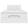 vidaXL Osmaņu gultas rāmis ar matrača balta 120x200cm mākslīgā āda
