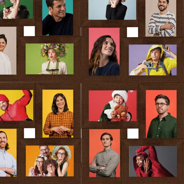 vidaXL kolāžas foto rāmis, 24x(10x15 cm) attēliem, tum&scaron;i brūns MDF